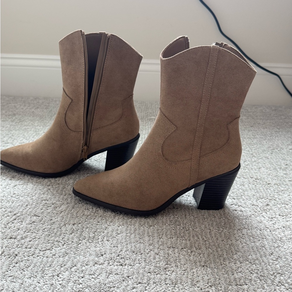 Tan Suede Ankle Boots